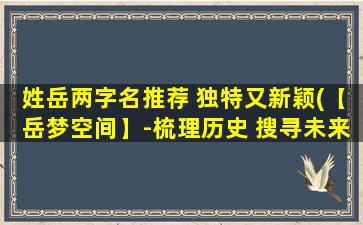 姓岳两字名推荐 独特又新颖(【岳梦空间】-梳理历史 搜寻未来的思想空间)